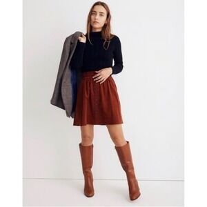 Madewell Baby Corduroy Paperbag Button-Front Skirt Rust Size S